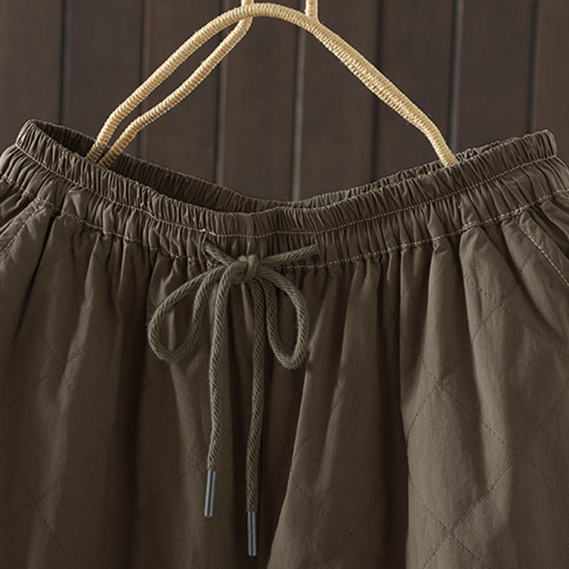 Damenhose mit Buddha Stones -Rhombusmuster, dickes Baumwoll-Polyester-Gewebe und Taschen - image 18