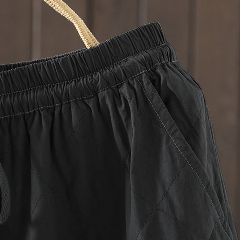 Damenhose mit Buddha Stones -Rhombusmuster, dickes Baumwoll-Polyester-Gewebe und Taschen - image 14