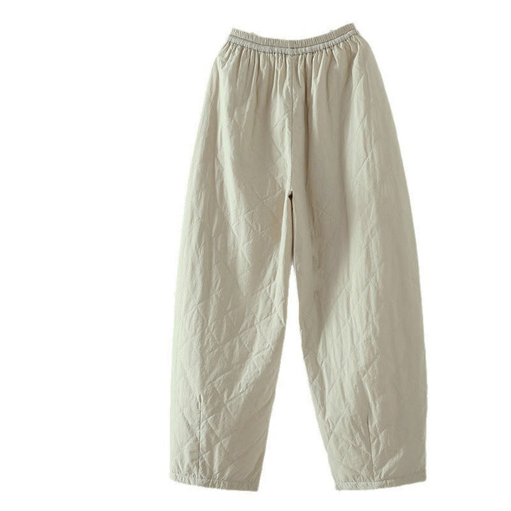 Damenhose mit Buddha Stones -Rhombusmuster, dickes Baumwoll-Polyester-Gewebe und Taschen - image 3