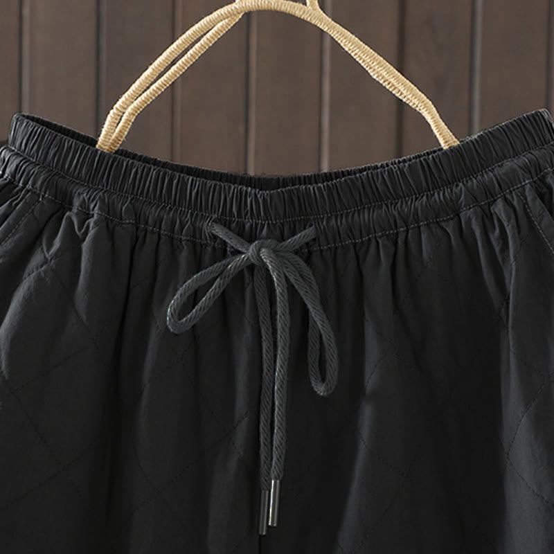 Damenhose mit Buddha Stones -Rhombusmuster, dickes Baumwoll-Polyester-Gewebe und Taschen - image 13