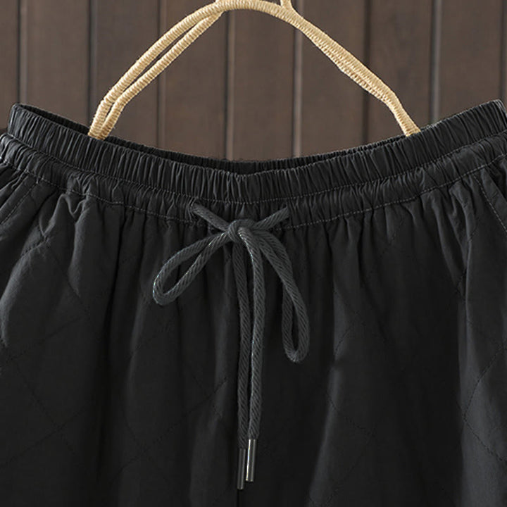 Damenhose mit Buddha Stones -Rhombusmuster, dickes Baumwoll-Polyester-Gewebe und Taschen - image 13