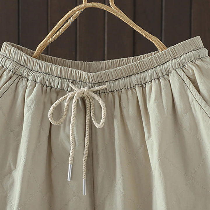 Damenhose mit Buddha Stones -Rhombusmuster, dickes Baumwoll-Polyester-Gewebe und Taschen - image 4