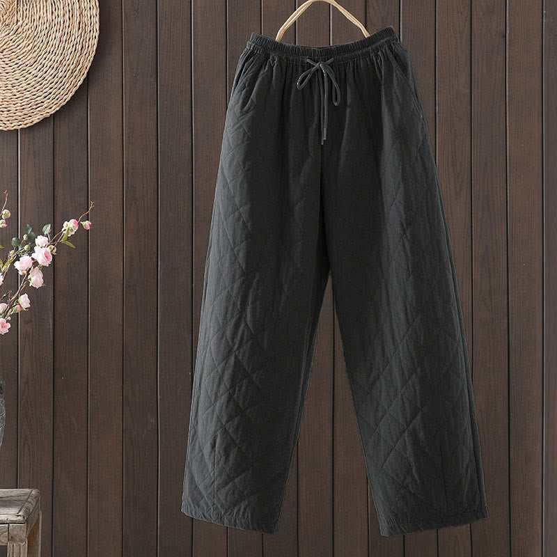 Damenhose mit Buddha Stones -Rhombusmuster, dickes Baumwoll-Polyester-Gewebe und Taschen - Schwarz - US 8-10, UK/AU 12-14, EU 40-42 (2XL) - image 12