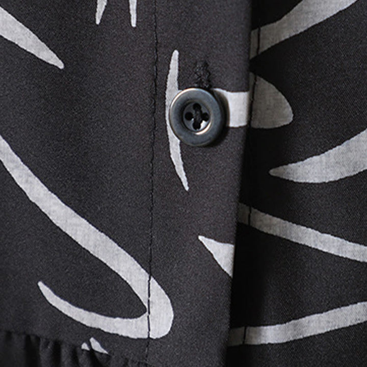 Buddha Stones ​​Frühling Herbst Stehkragen Linienmuster Langarm Damen Baumwoll-Polyester-Shirt  - image 19