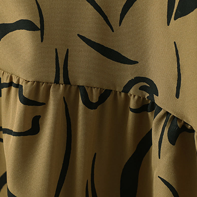 Buddha Stones ​​Frühling Herbst Stehkragen Linienmuster Langarm Damen Baumwoll-Polyester-Shirt  - image 12