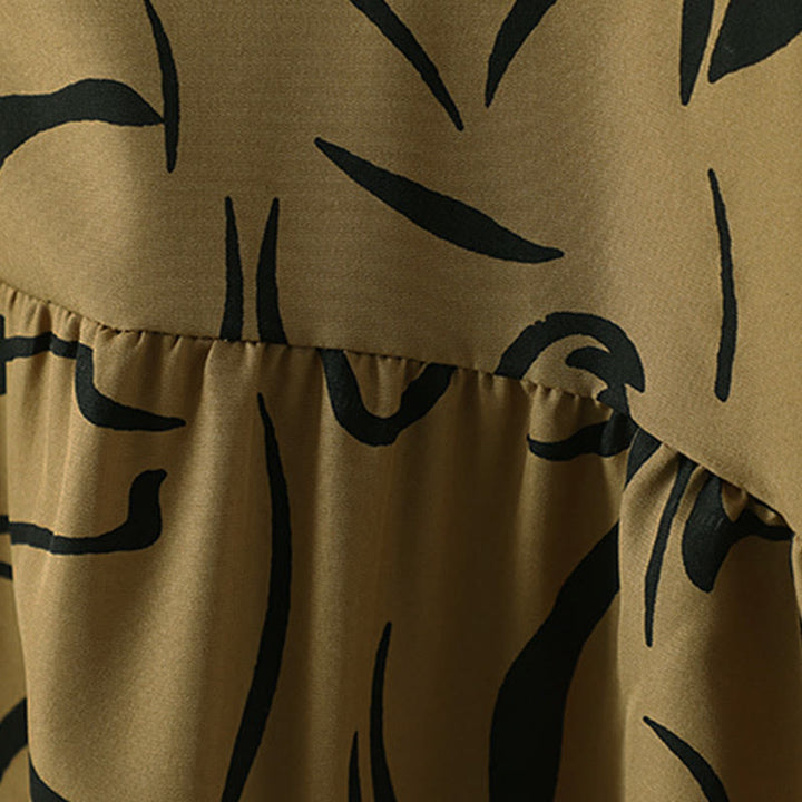 Buddha Stones ​​Frühling Herbst Stehkragen Linienmuster Langarm Damen Baumwoll-Polyester-Shirt  - image 12
