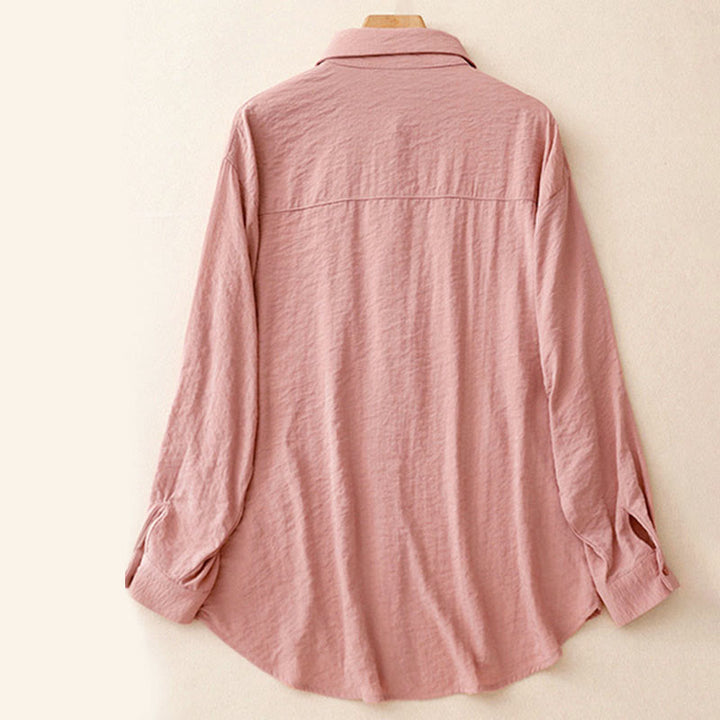 Buddha Stones Frühling Herbst Stehkragen Einfarbig Langarm Damen Baumwoll-Polyester-Shirt  - image 14