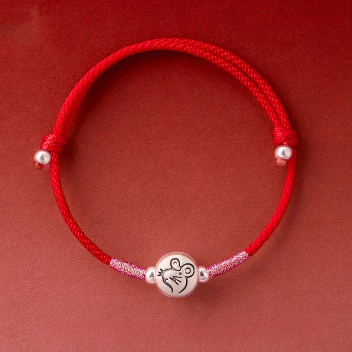 Buddha Stones ​​Jahr des Pferdes 999 Sterling Silber Rotes Armband Glücksbringer - Rattenrote Schnur (Handgelenkumfang: 14-18 cm) - image 17