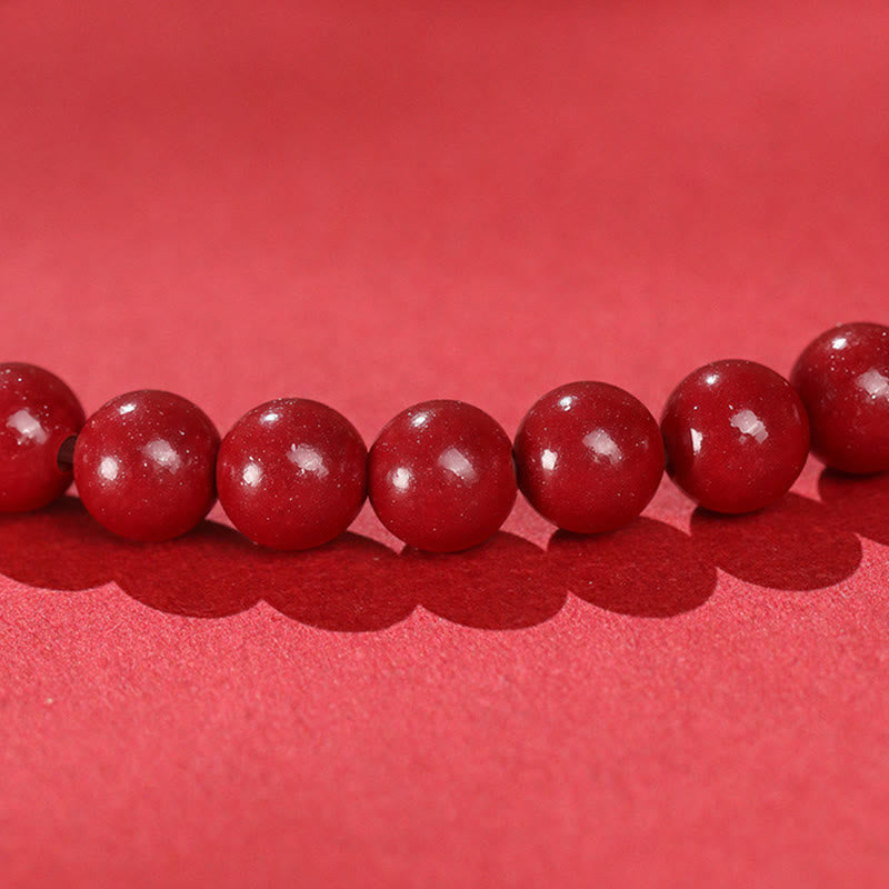 Buddha Stones ​​Jahr des Pferdes Zinnoberjade Rote Schnur Segensarmband - image 3