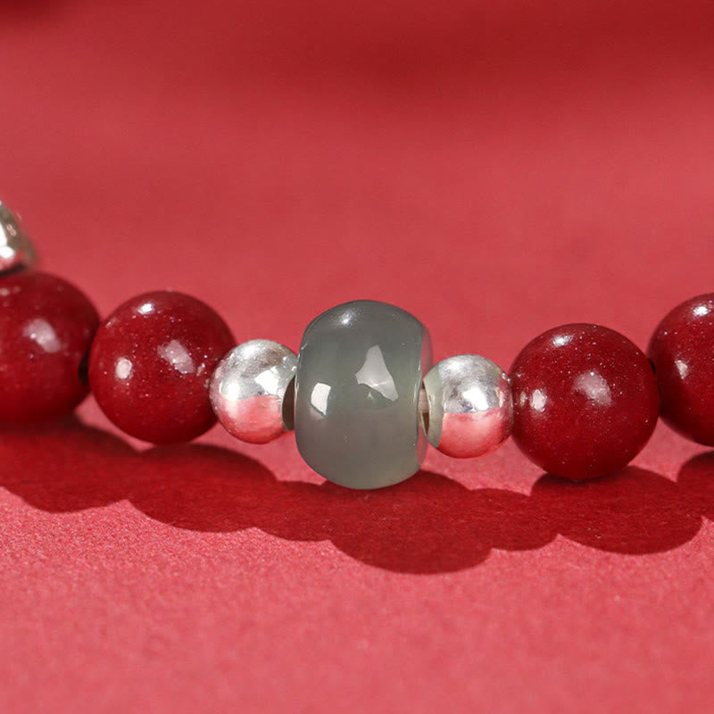 Buddha Stones ​​Jahr des Pferdes Zinnoberjade Rote Schnur Segensarmband - image 9