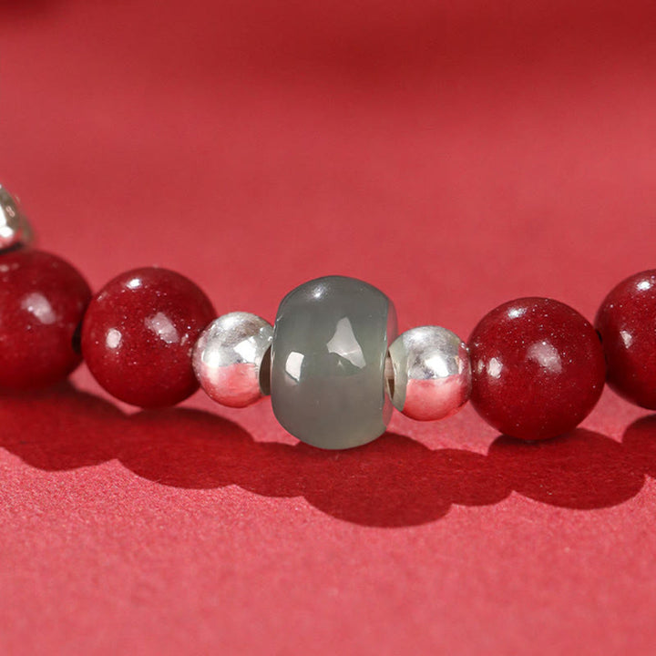 Buddha Stones ​​Jahr des Pferdes Zinnoberjade Rote Schnur Segensarmband - image 9