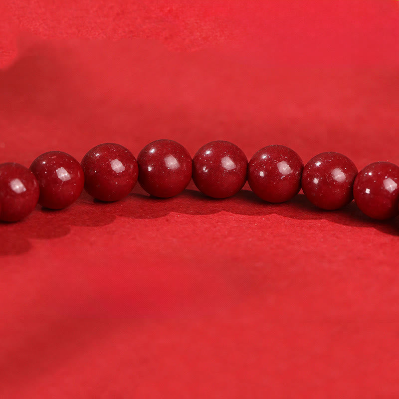 Buddha Stones, Jahr des Pferdes, Roter Achat, 999 Sterlingsilber, Zinnober, Ruhiges Armband - image 10