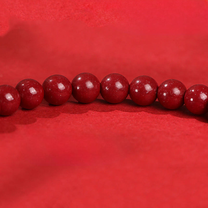 Buddha Stones, Jahr des Pferdes, Roter Achat, 999 Sterlingsilber, Zinnober, Ruhiges Armband - image 10