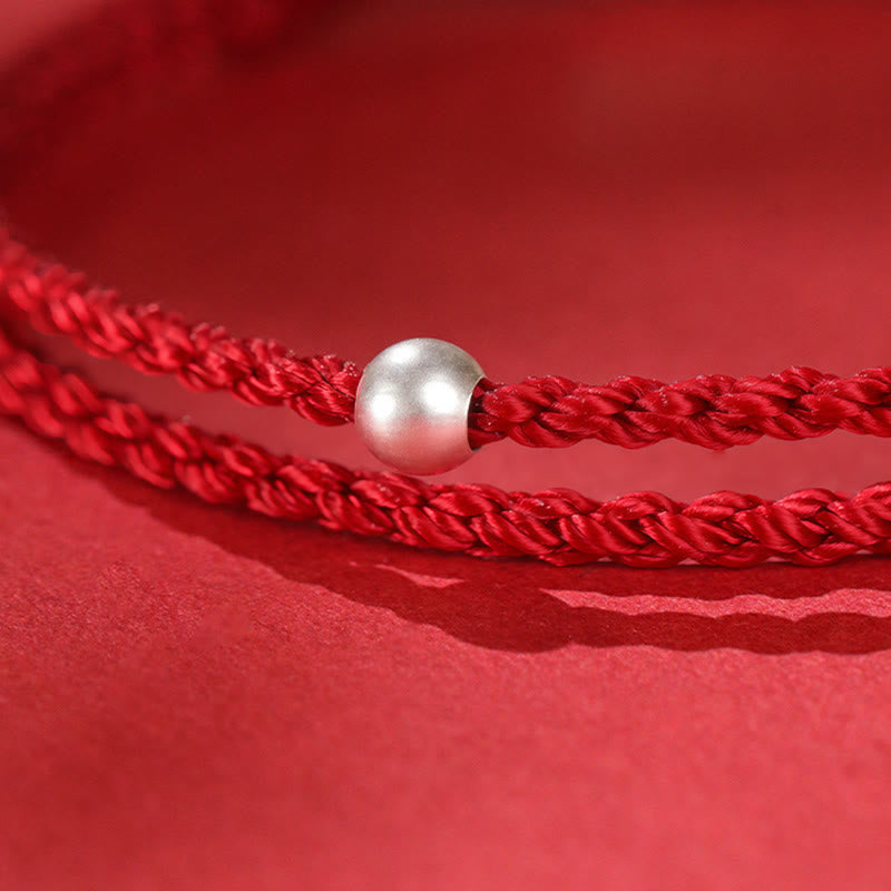 Buddha Stones ​​Jahr des Pferdes Zinnober Hetian-Jade 999 Sterlingsilber Rotes Faden Konzentrationsarmband - image 15