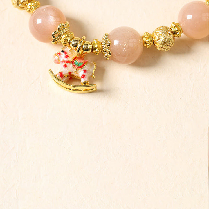 Buddha Stones ​​Jahr des Pferdes Südlicher Roter Achat Sonnenstein Turmalin Erfolgsarmband - image 14