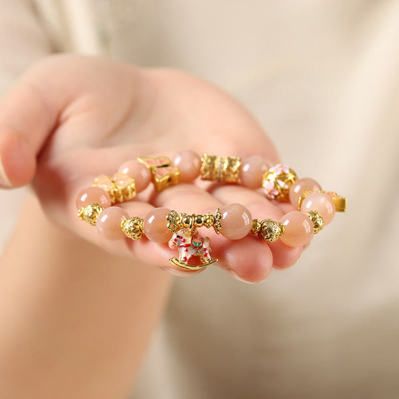 Buddha Stones ​​Jahr des Pferdes Südlicher Roter Achat Sonnenstein Turmalin Erfolgsarmband - image 10