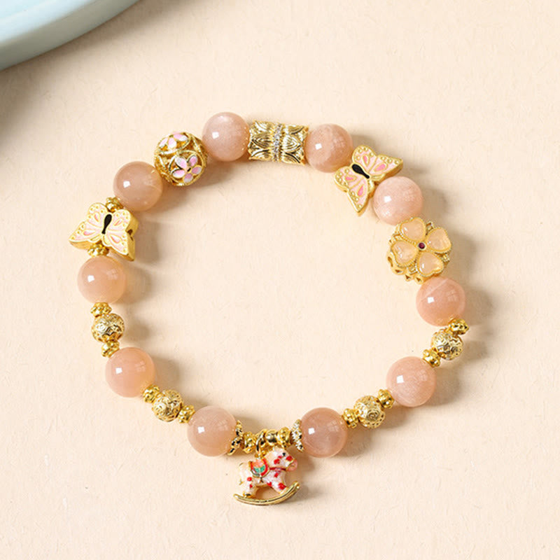 Buddha Stones ​​Jahr des Pferdes Südlicher Roter Achat Sonnenstein Turmalin Erfolgsarmband - image 8