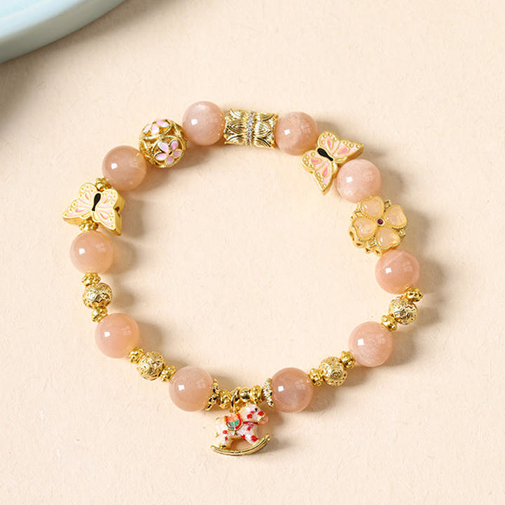 Buddha Stones ​​Jahr des Pferdes Südlicher Roter Achat Sonnenstein Turmalin Erfolgsarmband - image 8