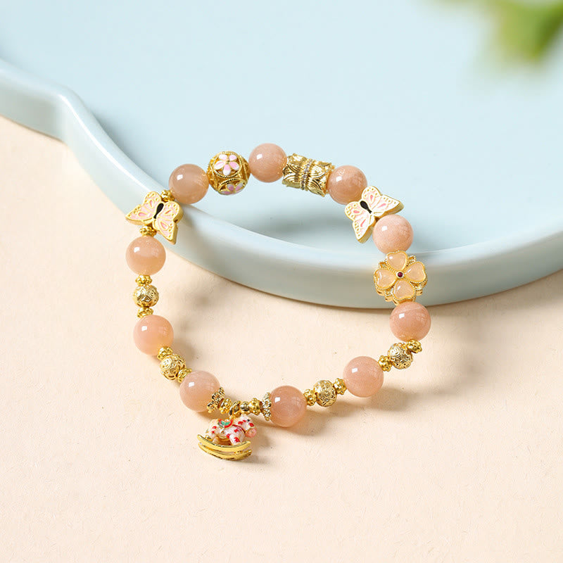 Buddha Stones ​​Jahr des Pferdes Südlicher Roter Achat Sonnenstein Turmalin Erfolgsarmband - image 9