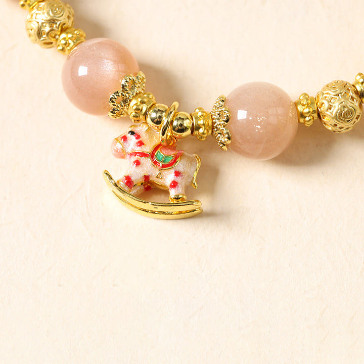 Buddha Stones ​​Jahr des Pferdes Südlicher Roter Achat Sonnenstein Turmalin Erfolgsarmband - image 13