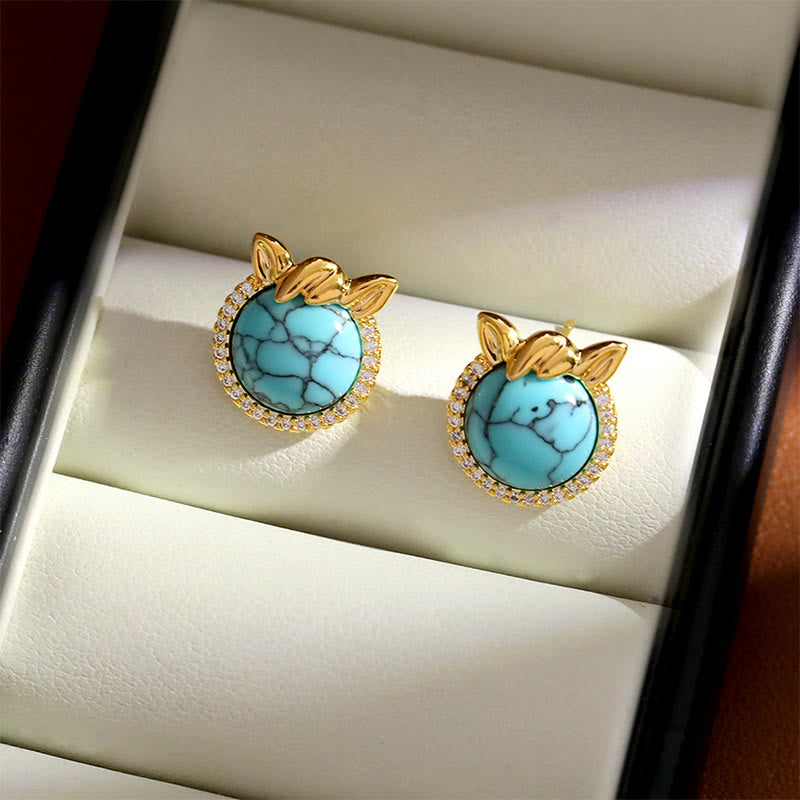 Buddha Stones in Pferdeohrform aus Kupfer und Türkis - image 3