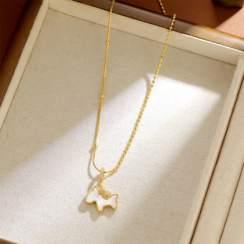 Buddha Stones ​​Jahr des Pferdes Kupfer Glückskette Anhänger - image 4