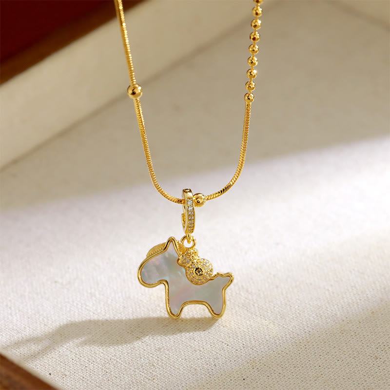 Buddha Stones ​​Jahr des Pferdes Kupfer Glückskette Anhänger - image 7