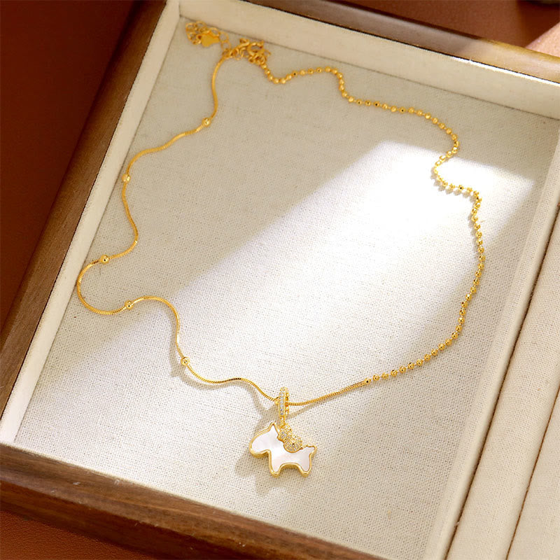 Buddha Stones ​​Jahr des Pferdes Kupfer Glückskette Anhänger - image 2