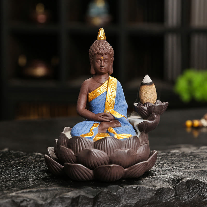 Buddha Stones, Buddha-Gelassenheit, Heimdekoration, Räuchergefäß - Blauer Buddha Meditation (9,1 x 7,8 x 10,7 cm) - image 10