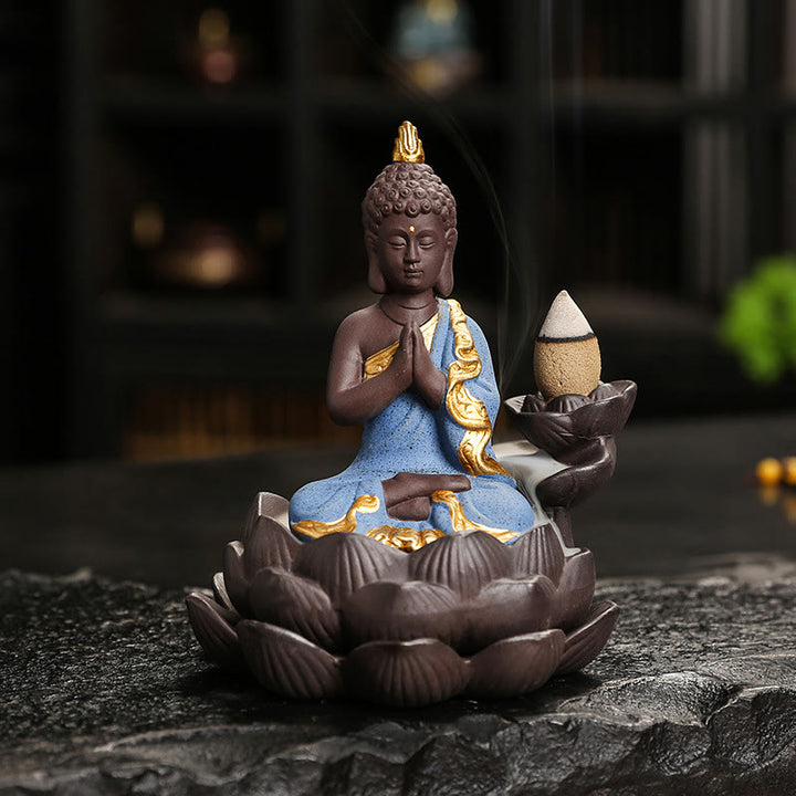 Buddha Stones, Buddha-Gelassenheit, Heimdekoration, Räuchergefäß - Blauer Buddha, der um Segen bittet (9,1 x 7,8 x 10,7 cm) - image 20