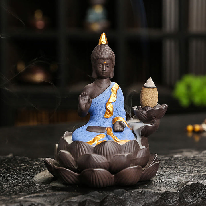Buddha Stones, Buddha-Gelassenheit, Heimdekoration, Räuchergefäß - Blauer Buddha Ponder (9,1 x 7,8 x 10,7 cm) - image 17