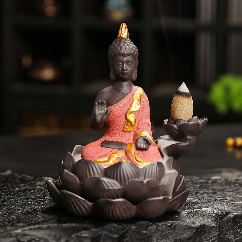 Buddha Stones, Buddha-Gelassenheit, Heimdekoration, Räuchergefäß - Roter Buddha-Denker (9,1 x 7,8 x 10,7 cm) - image 8