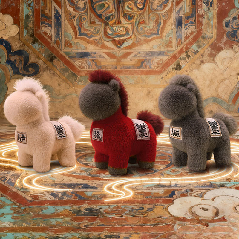 Buddha Stones ​​Jahr des Pferdes Bestickte Satteldecke Plüschpuppe Heimdekoration - image 14