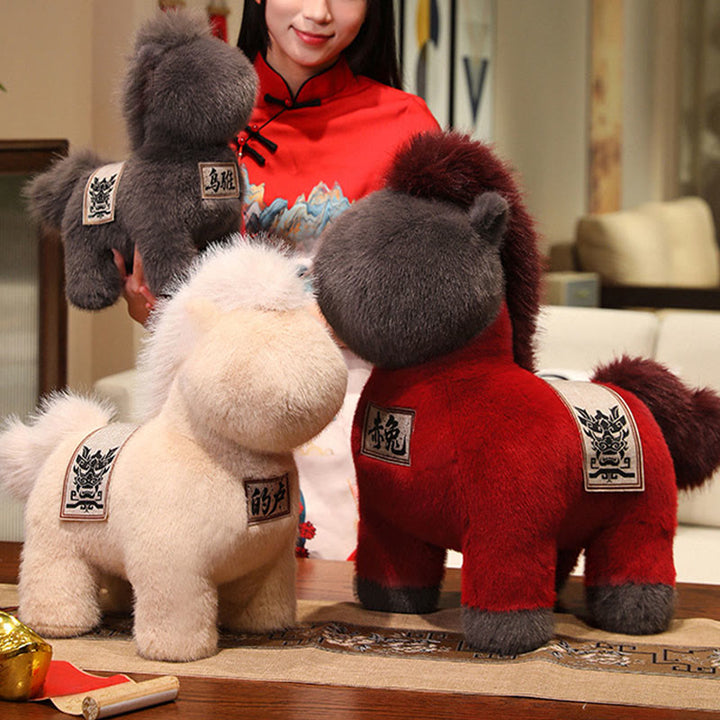 Buddha Stones ​​Jahr des Pferdes Bestickte Satteldecke Plüschpuppe Heimdekoration - image 12