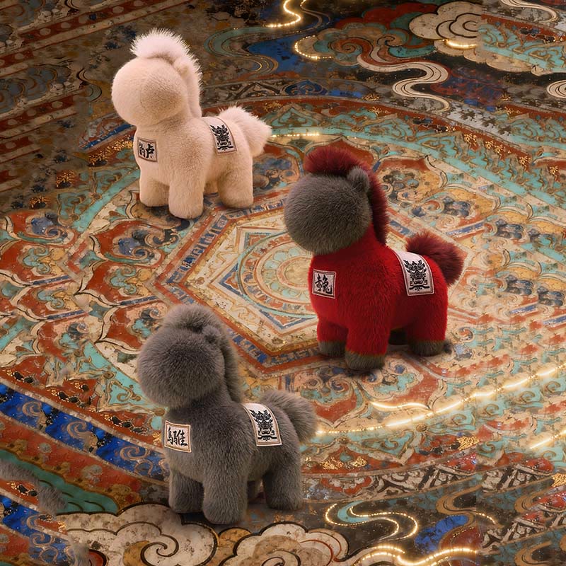 Buddha Stones ​​Jahr des Pferdes Bestickte Satteldecke Plüschpuppe Heimdekoration - image 15