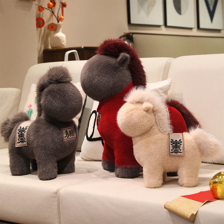 Buddha Stones ​​Jahr des Pferdes Bestickte Satteldecke Plüschpuppe Heimdekoration - image 11