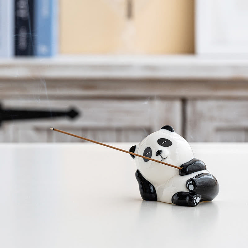 Buddha Stones, Panda-förmige Heimdekoration, Räuchergefäß - Panda schielend (8,5 x 6 x 7 cm) - image 8