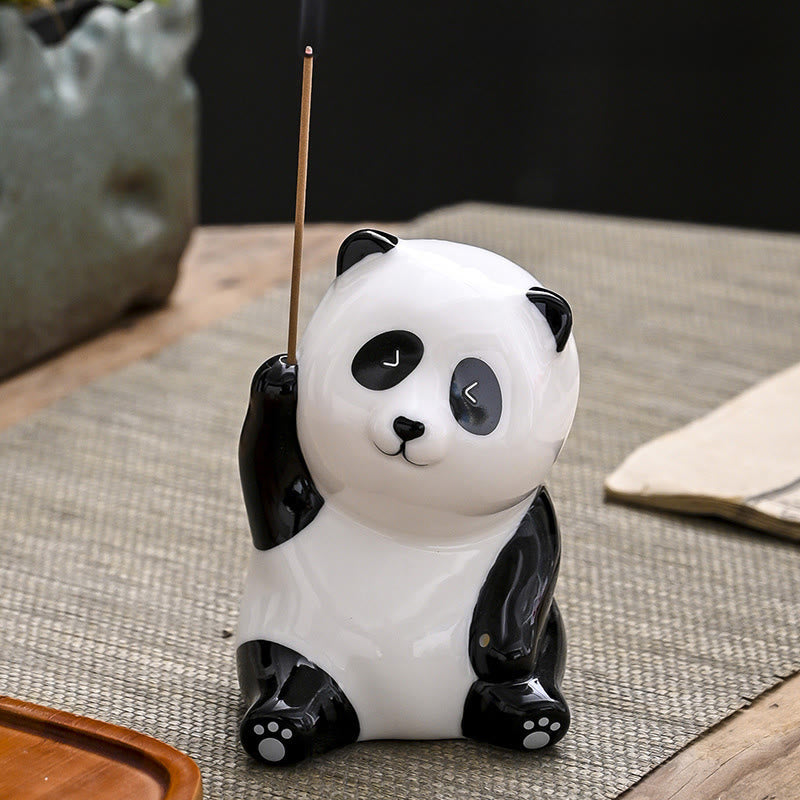Buddha Stones, Panda-förmige Heimdekoration, Räuchergefäß - Panda hebt Hand (8,5 x 6 x 7 cm) - image 9