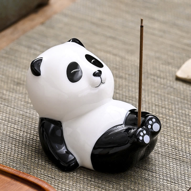 Buddha Stones, Panda-förmige Heimdekoration, Räuchergefäß - Panda mit überkreuzten Beinen (8,5 x 6 x 7 cm) - image 10