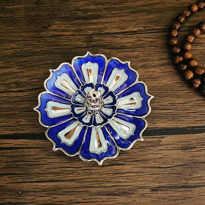 Buddha Stones ​​Lotus-Heimdekoration Räuchergefäß - Blauer Lotus (8,8 x 3,2 cm) - image 1