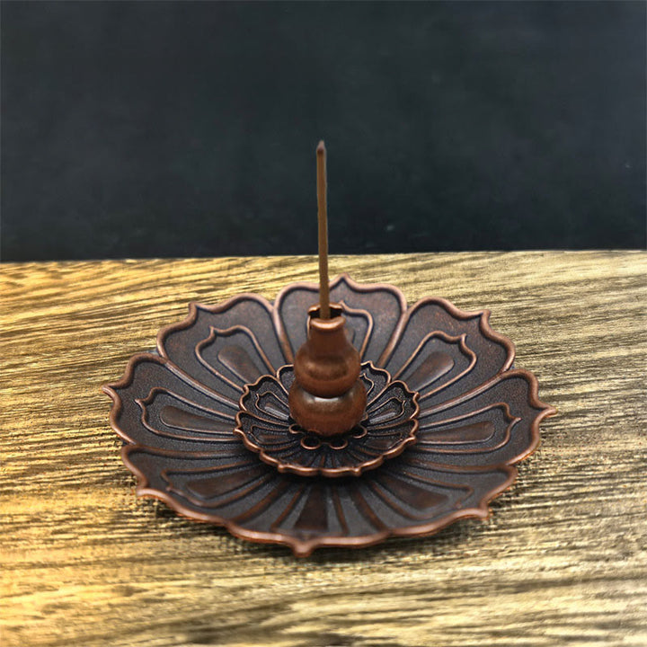 Buddha Stones ​​Lotus-Heimdekoration Räuchergefäß - Braune Lotusblume (8,8 x 3,2 cm) - image 2