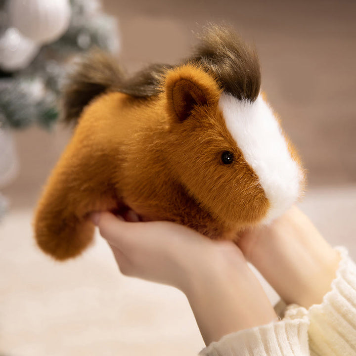 Buddha Stones ​​Jahr des Pferdes, liegende Pose, Design, Plüschpuppe, Schreibtischdekoration - Pferd - 18 x 10 x 7 cm - image 0