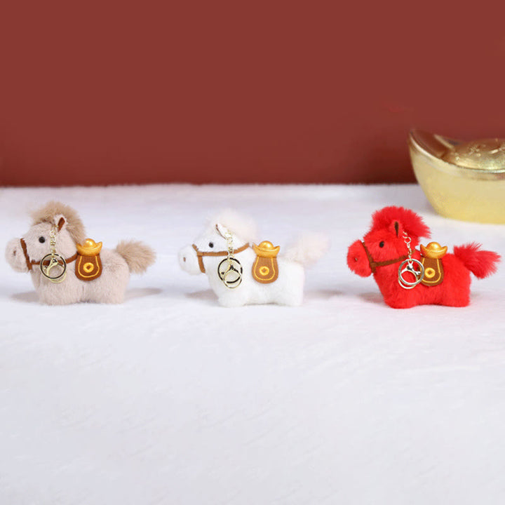 Buddha Stones ​​Jahr des Pferdes Goldbarren, einfarbiges Plüschpony, Hängedekoration - image 29