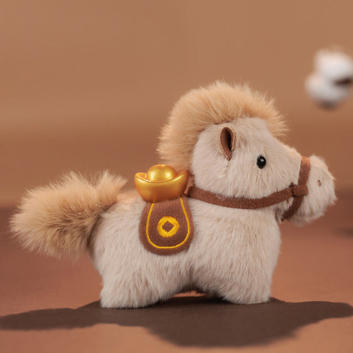 Buddha Stones ​​Jahr des Pferdes Goldbarren, einfarbiges Plüschpony, Hängedekoration - image 12