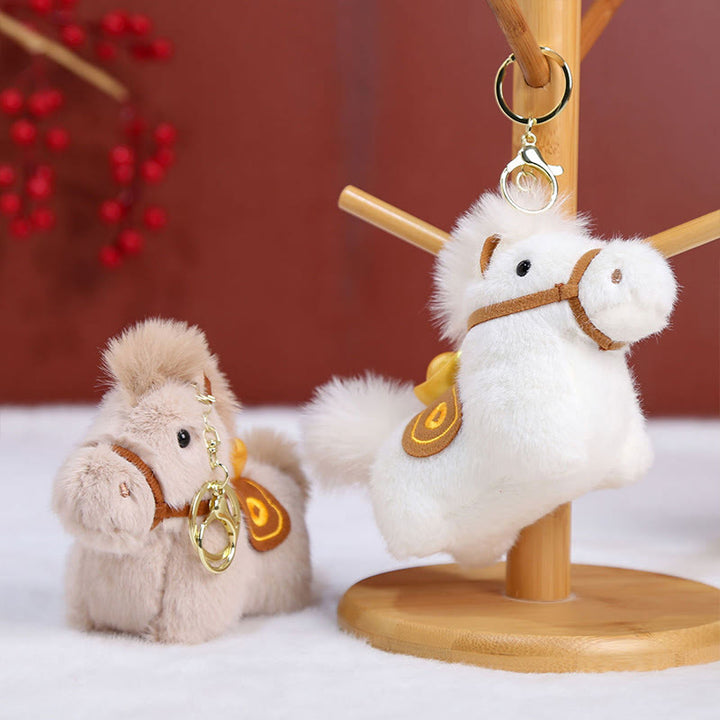 Buddha Stones ​​Jahr des Pferdes Goldbarren, einfarbiges Plüschpony, Hängedekoration - image 19