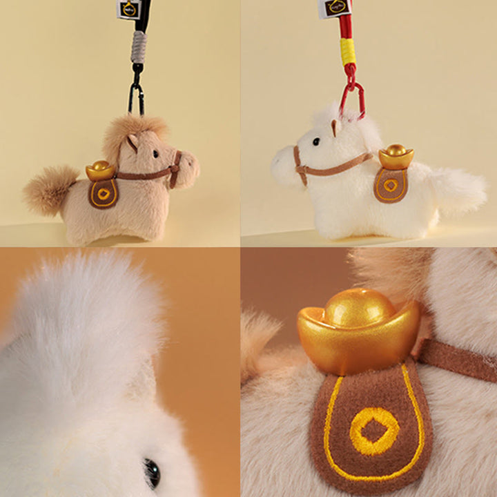 Buddha Stones ​​Jahr des Pferdes Goldbarren, einfarbiges Plüschpony, Hängedekoration - image 27