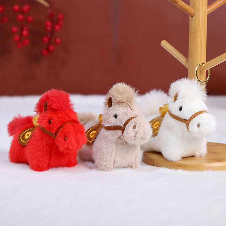 Buddha Stones ​​Jahr des Pferdes Goldbarren, einfarbiges Plüschpony, Hängedekoration - image 22