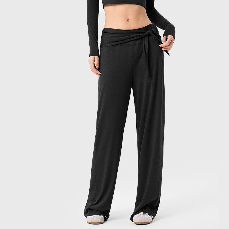 Buddha Stones Freizeit-Sporthose für Damen mit Schnürung, atmungsaktiv, weites Bein - Schwarz - US12, UK/AU16, EU44 (XL) - image 0