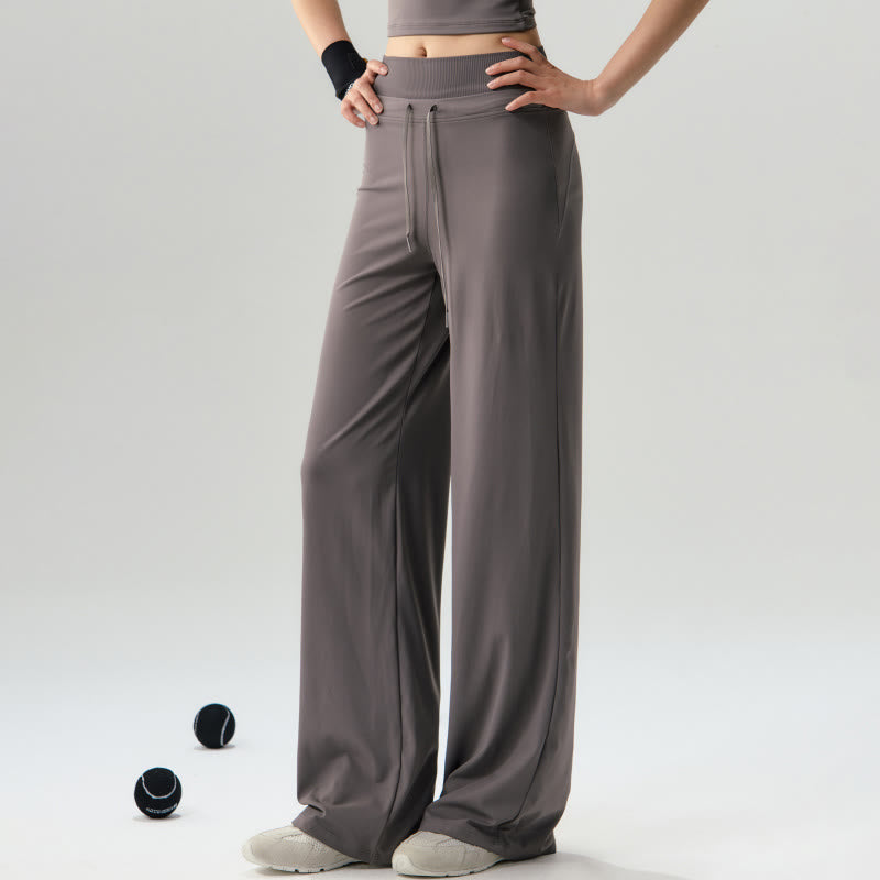 Buddha Stones Freizeithose mit Kordelzug, elastischem Bund und weitem Bein für Damen – ideal für Yoga, Sport und Fitnessstudio. - Bräunen - US6, UK/AU10, EU38 (XL) - image 0