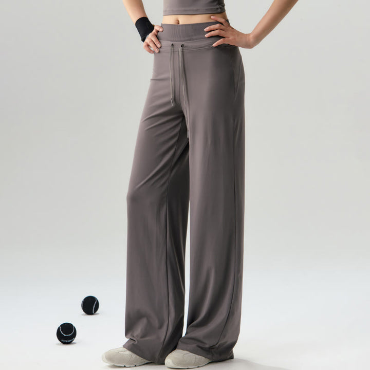 Buddha Stones Freizeithose mit Kordelzug, elastischem Bund und weitem Bein für Damen – ideal für Yoga, Sport und Fitnessstudio. - Bräunen - US6, UK/AU10, EU38 (XL) - image 0